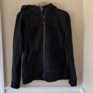 Lululemon hoodie - black/gray herringbone - 12